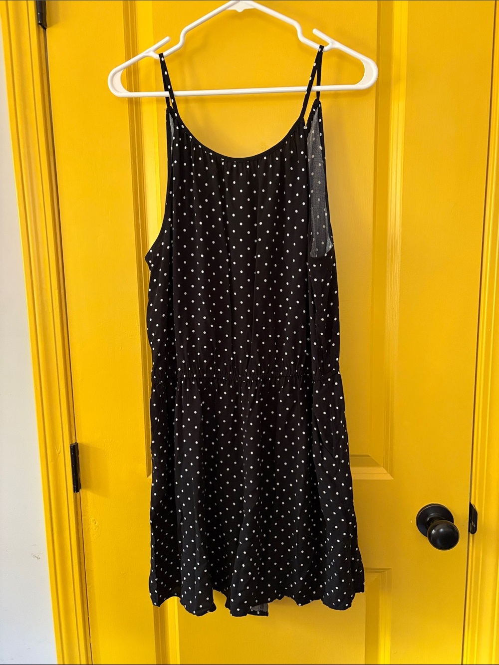 Black Polka Dot Spaghetti Strap Romper